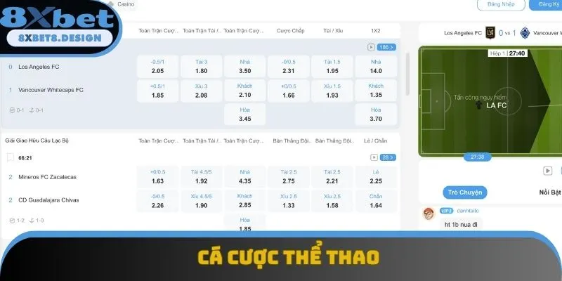 8XBET thỏa mãn đam mê thể thao